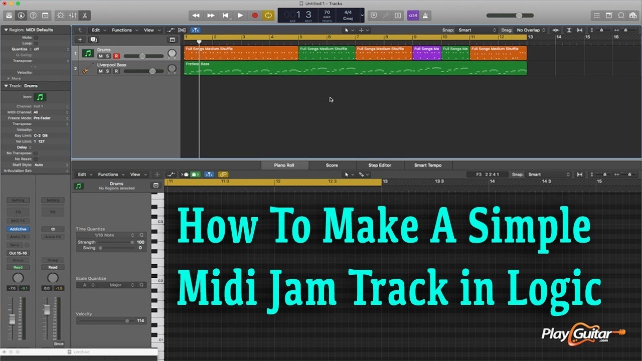 How To Make a Simple Midi Jam Track in Logic Pro • Play Guitar!
